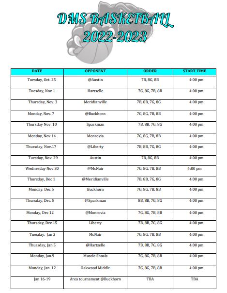 Basketball Schedule
